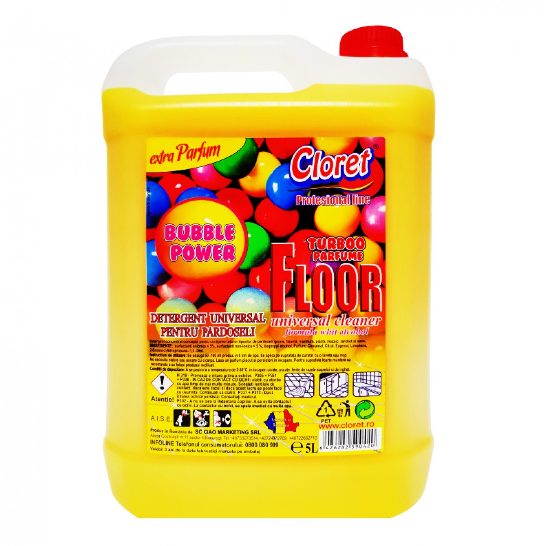 Detergent pardoseli Bubble Gum - Cloret, 5 L