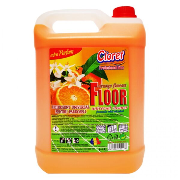 Detergent pardoseli Orange Flowers- Cloret,  5 L