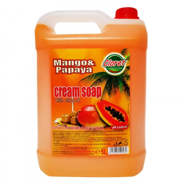CLORET Sapun Lichid Cremos Mango & Papaya 5 L