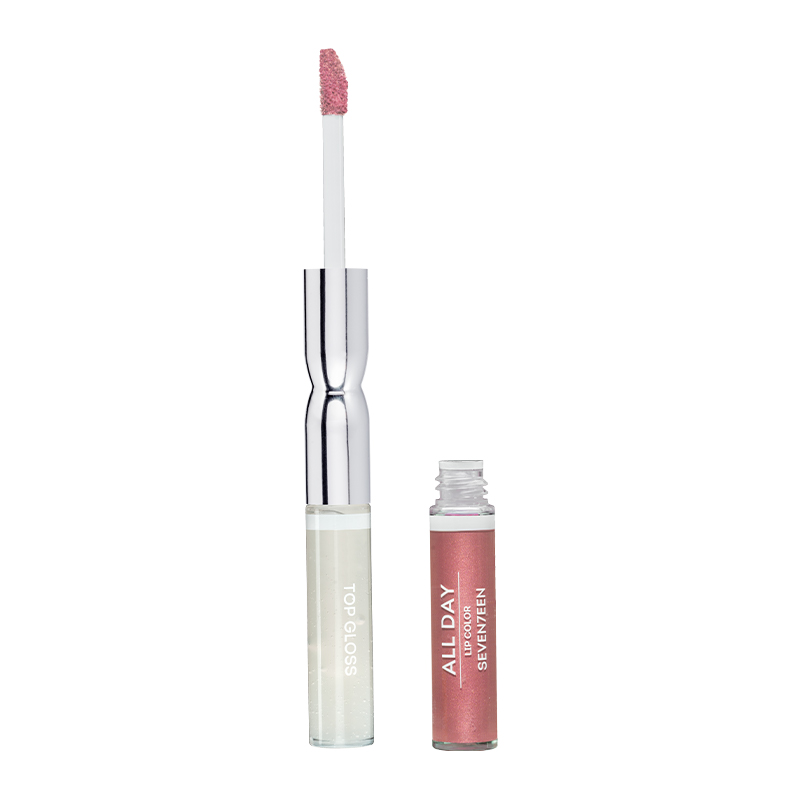 SEVENTEEN Ruj Lichid All Day, Ruj Rezistent cu doua capete -85 METALLIC DARK PINK , 35ml - imagine 2