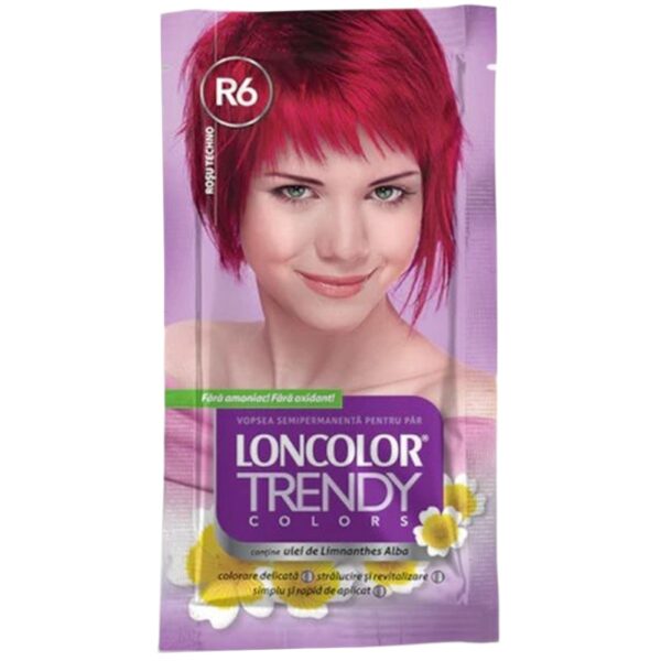 LONCOLOR TRENDY COLORS R 6 Techno Red   2x25ML,  VOPSEA SEMIPERMANENTA fara Amoniac